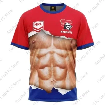 NRL Newcastle Knights Rugby League Jersey novelty with abs Large-6XL