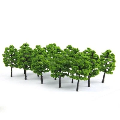 20pcs Green Trees Model Train Railway Diorama Wargame Park Street Scenery Set