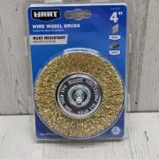 HART 4" PAINT REMOVAL WIRE WHEEL BRUSH 1/4" HEX Drill Attachment RUST RESISTANT