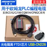 適用歐姆龍PLC編程電纜 CJ1M CS1G CQM1H通訊數據下載線USB-CN226