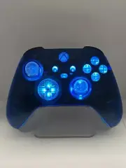 Blue Retro Translucent - RGB LED - Custom Wireless Controller for Xbox or PC