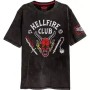 Spiral Stranger Things 4 - Hellfire Club Crest Apocalyptic Acid Wash T-Shirt ...