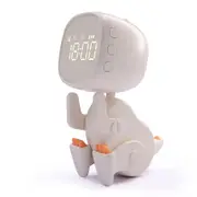 Alarm Clock for Kids,LED Cute Bedside Clock with Digital Display, Children's Sleep Trainer, Wake Up Light and Night Light(Beige)