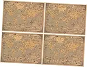 Ciieeo Retro Map Poster Architectural Wonders Style Vintage Map Art Home Decor for Room