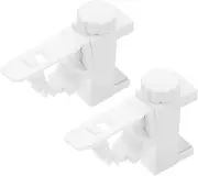 DRESSOOS 2pcs Adjustable No Drill Curtain Rod Brackets Easy Install Plastic Clips for Home Rv and Camper Windows Durable Curtain Rod Holder for Damage Installation