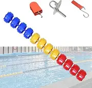 Swimming Pool Safety Float Line Divider Rope Kits,Pool Rope Floats to Divide Pool with S-Type Hook and Tensioner,for Pool Separating Depth