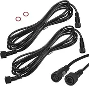 uxcell 2-Pack Waterproof Extension Cable, 5 Pin 9.84 Ft/3m Extension Cord Wire with 22AWG IP67 Male and Female Connectors for Outdoor Spotlights/LED Deck Lights [Black]