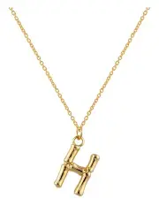 [Mocha] Initial Necklace H
