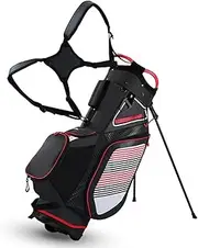 PP-Kic 14-Way Divider Golf Bag, Unisex Portable Walking/Cycling Bag with Adjustable Back Straps and Folding Stand, Thick Padded Shoulder Straps, Ergonomic Top Divider with 8 Zipper Pockets