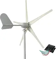 AISINILALAO 12V 24V 48V 1500W Wind Turbine Generators Kit, 5-Blade Vertical Axis Wind Turbine Generator with Axis Controller for Home, RV, and Off-Grid Use,24V