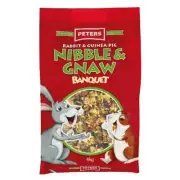 Peters Nibble & Gnaw 4kg Banquet Rabbit Guinea Pig Food Feed Nutrition Diet Pet