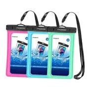 Floating Waterproof Phone Pouch [3 Pack], Magenta+Sky Blue+Light Green