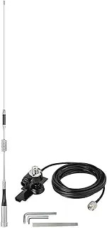 Vehicle Ham Radio Mobile Radio Antenna VHF UHF Car Truck Amateur Radio Two Way Radio Antenna with Lip Mount Fixed Bracket PL259 Male 5m 16.5 feet RG58 Cable