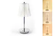 1pk LED Cordless Table Lamp Bedside Dimmable Night Light Touch Control 3 Colour Change USB Rechargeable Silver