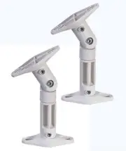 SET of 2 White Adjustable Audio Satellite Speaker Wall Mount Bracket Fits BOSE