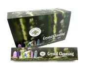 Box of Crystal Cleasing Incense Sticks Green Tree Masala Premium - 12 Packets