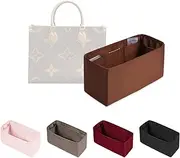 KINGS IN BAG Onthego MM Bag Organizer, Purse Insert Compatible With LV Bags, Silky Inner for Women Handbags (Gold)