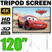 120" Inch Portable Tripod Projector Screen Conference Presentation HD Projection