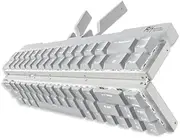 RK ROYAL KLUDGE F68 60% Foldable Low Profile Mechanical Keyboard, Wireless/Wired Mechanical Keyboard with Aluminum Case, Built-in Stand Holder, White Backlit, 68 Keys, Tactile Red Switch, White
