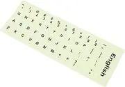SEWACC 1 Sheet Glow Dark Keyboard Sticker English Replacement Stickers for Computer Laptop Desktop Lettering Easy to Use for Home Office School