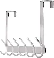 YUMORE Door HangerStainless Steel Heavy Duty Over The Door Hook for Coats Robes Hats Clothes Towels Hanging Towel Rack Organizer Easy Install Space Saving Bathroom Hooks