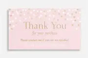 100 Thank You Cards for eBay Your Purchase Order Pink Gold Polka Dot