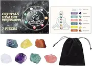 Natural Crystals Set, Crystals Raw Rough Stones Sets, Amethyst, Green/Red Aventurine, Pink/White Crystal, Colored Fluorite, Citrine, Raw Chakra Stones Set