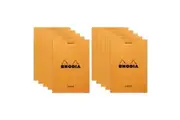 10x Rhodia No.11 Top Stapled A7 Notepad Office Stationery Note Pad Ruled Orange