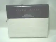 Ralph Lauren Linen Sheet Cary White Queen Flat Sheet Cotton Linen New $145