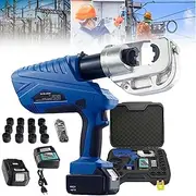 Electric Hydraulic Crimping Tool,Performance Cable Lug Crimper Electrical Terminal Cable Wire Tool Kit Range 16-400mm² Dc18v/4ah Lithium Battery Copper 400mm²/Aluminum 300mm²