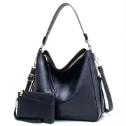 Adjustable Leather Tote with Multiple Compartments - Large Capacity- Black