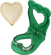 uxcell Crustless Sandwich Cutter, Heart Shape Uncrustable Sandwich Maker Sealer Press Bread Cookie Cutter and Sealer for DIY Breakfast Lunch Afternoon Tea (Green)