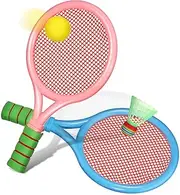 DINHEAROM 1 Set Badminton Racket Lightweight Tennis Rackets with Ball and Shuttlecock for Play for Beginners Safe and Easy to Handle