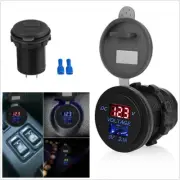 IP66 ABS Motorcycle ATV 5V 2.1A USB Port Charger Red LED Digital Voltage Display