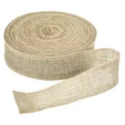 Burlap Ribbon, 2 Inch Wide Natural Jute Fabric Ribbon, 27 Yards