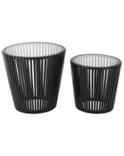 Peyton Lane Set of 2 Cage Accent Tables with Glass Tabletops