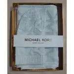 ［全新］MICHAEL KORS 圍巾毛帽禮盒組（滿版白）