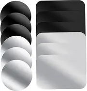12pcs Car Cellphone Magnetic Metal Plate Self-Adhesive Metal Plate Magnetic Mount Metal Plate Automatic Metal Plate with Cell Phone Back Sticker Stainless Iron Black Electroplating