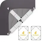 Bed Sheet Straps Fasteners: 2-Set White Elastic Triangle Adjustable Fitted Sh...