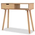 Console Table Solid Pine Wood Stylish Hall Furniture Side Cabinet With Drawer