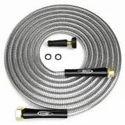 Garden Hose 50FT - 304 Stainless Steel Metal Water Hose, Flexible, Kink-Free,...