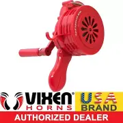 HANDHELD LOUD HAND CRANK MANUAL OPERATED AIR RAID ALARM PORTABLE SIREN RED