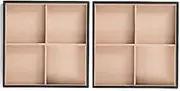 Glenor Co Jewelry Organizer Tray - Set of 2 - Stackable 8 Square Slot Jewelry Storage Trays - Display on Dresser or Drawer - Compatible with other Glenor trays - Black