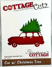 Car With Christmas Tree On Roof Tree Farm CottageCutz Metal Die CC-484