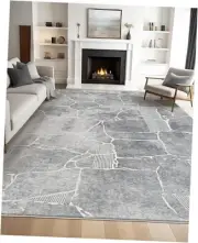 Washable Area Rug 5x7 for Living Room Bedroom Soft 7' x 5' (Rectangular) Grey