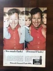 1972 vintage original print ad Polaroid Focused Flash 400 Camera