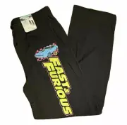Mens Black Fast and Furious Movie Race Car Sleepwear Pajama Lounge Pants - NEW