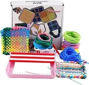 Potholder Loops, Weaving Loop Knitting Kit, Fine Motor Skills Toy, Elastic Rope Interactive Craft Set for Kids Age 3+, Boys Girls Educational Activity, Fun Learning Toy