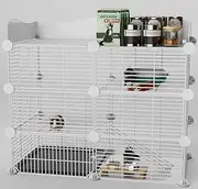 DIY C&C Guinea Pig Cage Indoor: Pet Playpen Small Animal Cage with Removable Tray & Skylight for Ferret Hamster Rat Hedgehog