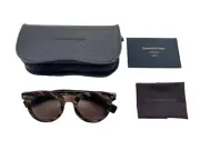 Ermenegildo Zegna XXX ZC0010 Brown Harvana Brushed Matte Gold Round Sunglasses